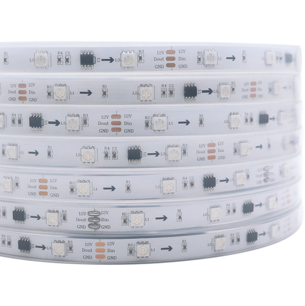 WS2811 DC12V 150LEDs Programmable LED Strip Lights, Addressable Digital Full Color Chasing Flexible LED Strips, Outdoor Waterproof Optional, 5m/16.4ft Per Reel By Sale WS2811 DC12V 150LEDs Programmable LED Strip Lights, Addressable Digital Full Color Chasing Flexible LED Strips, Outdoor Waterproof Optional, 5m/16.4ft Per Reel By Sale